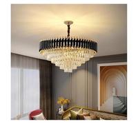 LXYST lampadari in Metallo Regolabile di Lusso Soggiorno da Pranzo Moderno lucentezza k9 Arte cristallina Lampada a Sospensione dell'illuminazione per Interni (D80CM)