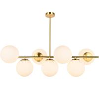 LXYST Lampadello di Sputnik in Rame Altezza Regolabile Camera Letto per la Sala da Pranzo, Moderno Illuminazione con 7 luci Stesso Colore