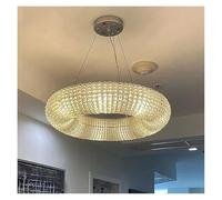 LXYST Lampadiers, lampadari Nordic Cristal Luxury Round Chrome Crystal Donut Chandeliers Dining Soggiorno Camera da Letto Casa Moderna Lampade per Interni (Caldo, D80CM)