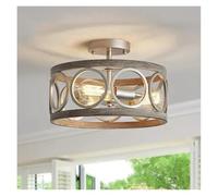 LXYST Lampadiers, lampadario Circolare Industriale agricola retrò Arte ironia in Legno Camera da Letto del Ristorante Decorazioni per la casa Leggera (Ciondolo)