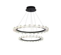 LXYST Lampadiers, Luxury Cional Ring Soggiorno Lampada Sala da Pranzo Designer Crystal Light (Tre Colori, Un 40 cm)