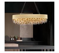 LXYST Lampadiers, Moderno lampadario Circolare Soggiorno la Spia Lampada a Ciondolo Cucina Rettangolare Isola per lucentezza (L100cm)