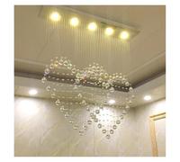 LXYST Lampadiers, Sala Crystal lampadario Lungo Pranzo Creativa Moderna Minimalista Camera da Letto Amore Lampada cristallina (Luce Calda 3000k, L80 W15 H90CM)