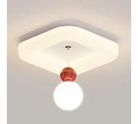 LXYST LED Lamp Dimmable Semi Flush Mount Light White Lighting Fixture with Remote Control Geometric Close to Ceiling Lamps for Bedroom Hallway Lights/Square