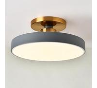 LXYST LED Lamp Round Semi Flush Mount Light 3 Color Mode Hallway Lighting Fixture, Circle Chandeliers for Living Room Bedroom Entryway Close to Ceiling Lights/Grå/Dia40Cm