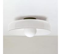 LXYST Light Nordic Globe Semi Flush Mount Lamp White Glass Lighting Fixture, G9 Close to Ceiling Lights for Living Room Bedroom Hallway Stairs/White
