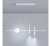 LXYST Luce Pranzo lineare Creativa, luci sospese dell'isola Cucina LED da W, lampade a sospensioni Lunghe con 2* Spotlight, Moderni lampadari del Soggiorno Minimalista/Luce Bianca