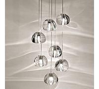 LXYST Moderna LED Crystal Luffale, Goccia Pioggia Luce Light Aibture a Sfera di Luci per Le Scale Soggiorno Hotel corridoio Foyer Ingresso Personalizzabile/7 Teste