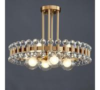 LXYST Moderno Arrivato Cristalli Moderni lampadario Soggiorno Oro Cucina Tondo Sospensione di Pietra Lampada a LED Decorazioni per la casa, b dia60 h20cm/freddo