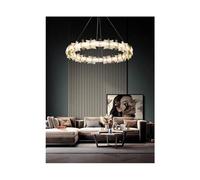 LXYST Moderno lampadario Minimalista Pendente Acrilico Ciondolo per Soggiorno e Sala Pranzo luminosità Regolabile Calda Bianca da 60 cm Diametro apparecchi a soffitto Elegante