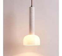 LXYST Nordic Cream Bedside Light Retro Industry Yellow Travertine Kitchen Island Hanging Lamp Minimalist Dining Table Chandelier Home Decoration for Living Room Bedroom Bar Counter