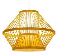 LXYST Nordic Light Indoor Lighting Farmhouse Rural Kitchen Island Hanging Lamp Boho Hand Woven Rattan Wicker Living Room Chandelier for Bedroom Dining Table