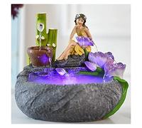 LXYST Tabletop Resin Flower Fairy Figura Acqua Fontana Regalo per Matrimoni in INDICIPATO Office Creativo Feng Shui Ornamenti Desktop Fountain (Colore: B)