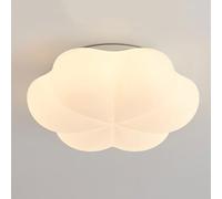 LXYST White Cream Style Lamp Creative Flower 3 Color Dimmable Close to Light PE Lampshade Ceiling Chandelier Flat Lighting Fixture for Bedroom Kitchen/