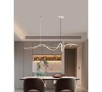 Lxysy Lampadario dimmerabile/tavolo da pranzo moderno plafoniera dimmerabile lampadario regolabile in altezza per soggiorno sala da pranzo bar cucina (140CM, bianco)