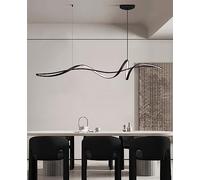 Lxysy Lampadario dimmerabile/tavolo da pranzo moderno plafoniera dimmerabile lampadario regolabile in altezza per soggiorno sala da pranzo bar cucina (160CM, nero)