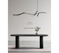 Lxysy Lampadario dimmerabile/tavolo da pranzo moderno plafoniera dimmerabile lampadario regolabile in altezza per soggiorno sala da pranzo bar cucina (100CM, nero)