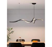 Lxysy Lampadario dimmerabile/tavolo da pranzo moderno plafoniera dimmerabile lampadario regolabile in altezza per soggiorno sala da pranzo bar cucina (nero, 120CM)