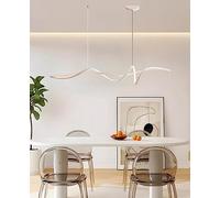 Lxysy Lampadario dimmerabile/tavolo da pranzo moderno plafoniera dimmerabile lampadario regolabile in altezza per soggiorno sala da pranzo bar cucina (100CM, bianco)