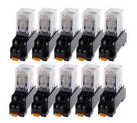 LY2NJ HH62P HHC68A-2Z Elettronico Micro Mini Relè Elettromagnetico 10A 8PIN Bobina DPDT Con Base Presa DC12V 24VAC 110AC 220V 10 Pz(AC,110V)