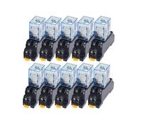 LY2NJ HH62P JQX-13F, Kit relè di potenza DPDT a 8 pin da 10 pezzi con base presa, bobina AC/DC 12V 24V 36V 48V 110V 220V, controllo industriale for automazione(DC,220V)