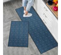 LY4U 2 Pezzi Tappeti da Cucina e Stuoie, TPR Backing Antiscivolo Tappetino, Acqua Assorbente Runner Set Lavatrice, 43x75 + 43x120cm