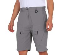 LY4U Pantaloncini da Trekking Cargo da Uomo, Pantaloncini da Esterno ad Asciugatura Rapida per Il Golf Camminata Arrampicata Pesca con Tasche con Zip