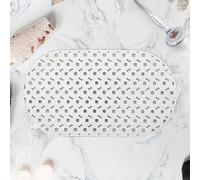 LY4U Tappetini Doccia Ovale Antiscivolo Anti Muffa, 39 x 70 cm TPR Tappetino da Bagno con Fori di Scarico, Lavabile in Lavatrice