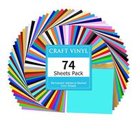 Lya Vinyl 72 Fogli di vinile permanente, per Cricut, vinile autoadesivo per regali fai da te, tazza, finestra, ceramica, plastica