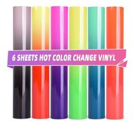 Lya Vinyl Adesivo permanente in vinile cangiante a caldo per Cricut, confezione da 6 fogli di vinile permanenti a caldo, 30,5 x 25,4 cm, per adesivi, decalcomanie, tazze, bottiglie d'acqua