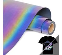 Lya Vinyl Pellicola olografica, per plotter in tessuto, riflettente, arcobaleno, flessibile, per cricut, silhouette cameo, pellicola in tessuto plotter per magliette fai da te, tessuto