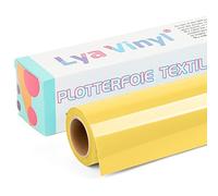 Lya Vinyl Pellicola per plotter in tessuto, 30,5 × 305 cm, colore giallo, per Cricut e Silhouette Cameo, pellicola in tessuto plotter per tessuti e magliette fai da te