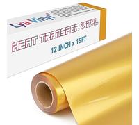 Lya Vinyl Rotolo di vinile termoadesivo da 3,5 m, colore oro metallizzato, per Cricut, Silhouette Cameo, vinile HTV dorato per tessuti, vestiti, borse e altri tessuti fai da te