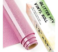 Lya Vinyl Vinile per trasferimento termico glitterato per Cricut (glitter rosa)