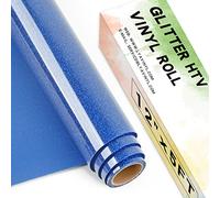 Lya Vinyl Vinile per trasferimento termico glitterato per Cricut (Glitter Royal Blue)
