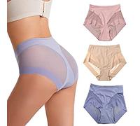 LYAART Slip Modellanti Senza Cuciture in Seta di Ghiaccio a Vita Alta, comode Mutandine di Seta di Ghiaccio, Mutandine Contenitive per Il Sollevamento dell'anca da Donna (XL,C+3 Pieces)