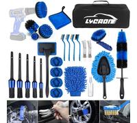 LYACON kit Pulizia Auto - 28PCS, Accessori Auto Interno, Kit Lavaggio Auto - Prodotti Pulizia Auto Interni ed Esterni - Pulizia Spazzola Cerchi Auto Sedili Auto Lavavetri Auto, Kit Detailing Auto Moto