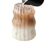 lyanny Bicchiere in con Scanalature | Vintage Stile 530ml Con Un Design Ondulato E,Bicchiere Di Da Caffè Freddo - Adatto Per Soda Succo Tè Al Latte Bevande Caffè Vino Casa Bar Ufficio