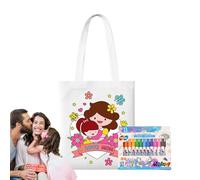 lyanny Borse Tote da Dipingere - Per Sacchetti Regalo Colorazione - Regalo Arte Per La Festa Della Mamma Con Pennarelli Attività Apprendimento Bambini 3+ Ragazzi Ragazze Asilo Scuola Viaggio
