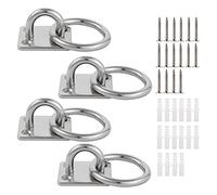Lyaor 4 Pezzi M6 Gancio per Piastra Oculare Placca Occhiello in 304 Acciaio Inossidabile con Anello Gancio Robusto per Montaggio a Parete a Soffitto Piastra Ancoraggio per Barche Yoga Swing Amaca