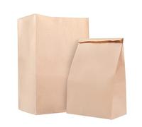 Lyaor 50 Pezzi Sacchetti di Carta 20x12,5x30cm Sacchetti Grandi di Carta Kraft Marrone Sacchetti Alimenti Resistenti all'Olio Sacchetto Regalo Carta Sacchetto Imballaggio per Pane Pasticcini Spuntini
