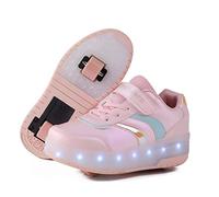 LYBANG Ragazzi e Ragazze LED Glow Multicolor USB Ricarica Scarpe da Skateboarding Tecnologia Ruote Retractable Outdoor Esercizio Scarpe Sportive Regalo dei Bambini