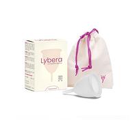 Lybera Coppetta Mestruale Made in Italy, Coppetta Mestruale Morbida, Sicura, in Silicone Medicale, Ecologica, per Igiene Intima, Comoda, Disponibile in 2 Taglie - Taglia 1, Trasparente