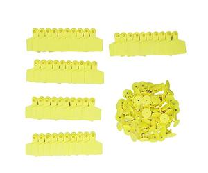 Lybunair 100 pezzi gialli marchi auricolari identificativi per bovini, mucche, maiali, capre, pecore, vitelli