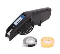 Lybunair Embossing Label Maker Cancella numeri con lettere Utilizzare con una sola mano una forte goffratura per etichette in ABS per fai-da-te (Rojo)