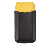 Lybunair Portasigari regolabile in pelle, porta sigari, da viaggio, per 3 sigari, colore: giallo e nero, #711, Organizer per borse