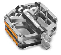 LYCAON Pedali per bicicletta da strada/mountain bike, 3 cuscinetti CNC in lega di alluminio antiscivolo CR-MO mandrino per bicicletta, pedali da 9/16" BMX Road Bike (Grigio Titanio)