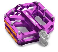 LYCAON Pedali per bicicletta da strada/mountain bike, 3 cuscinetti CNC in lega di alluminio antiscivolo CR-MO mandrino per bicicletta, pedali da 9/16" BMX Road Bike (Viola)
