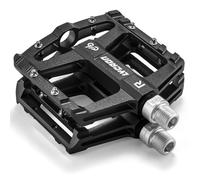 LYCAON Pedali per Bicicletta, Pedale per Bici Antiscivolo in Lega di alluminio CNC, CR-MO & 3 Pedali Cuscinetti per BMX MTB 9/16 Pollici (Nero)