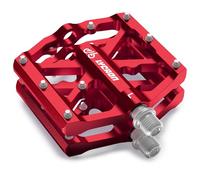 LYCAON Pedali per Bicicletta, Pedale per Bici Antiscivolo in Lega di alluminio CNC, CR-MO & Cuscinetti Pedali per BMX MTB Road Strada Mountain 9/16 Pollici (Rosso)